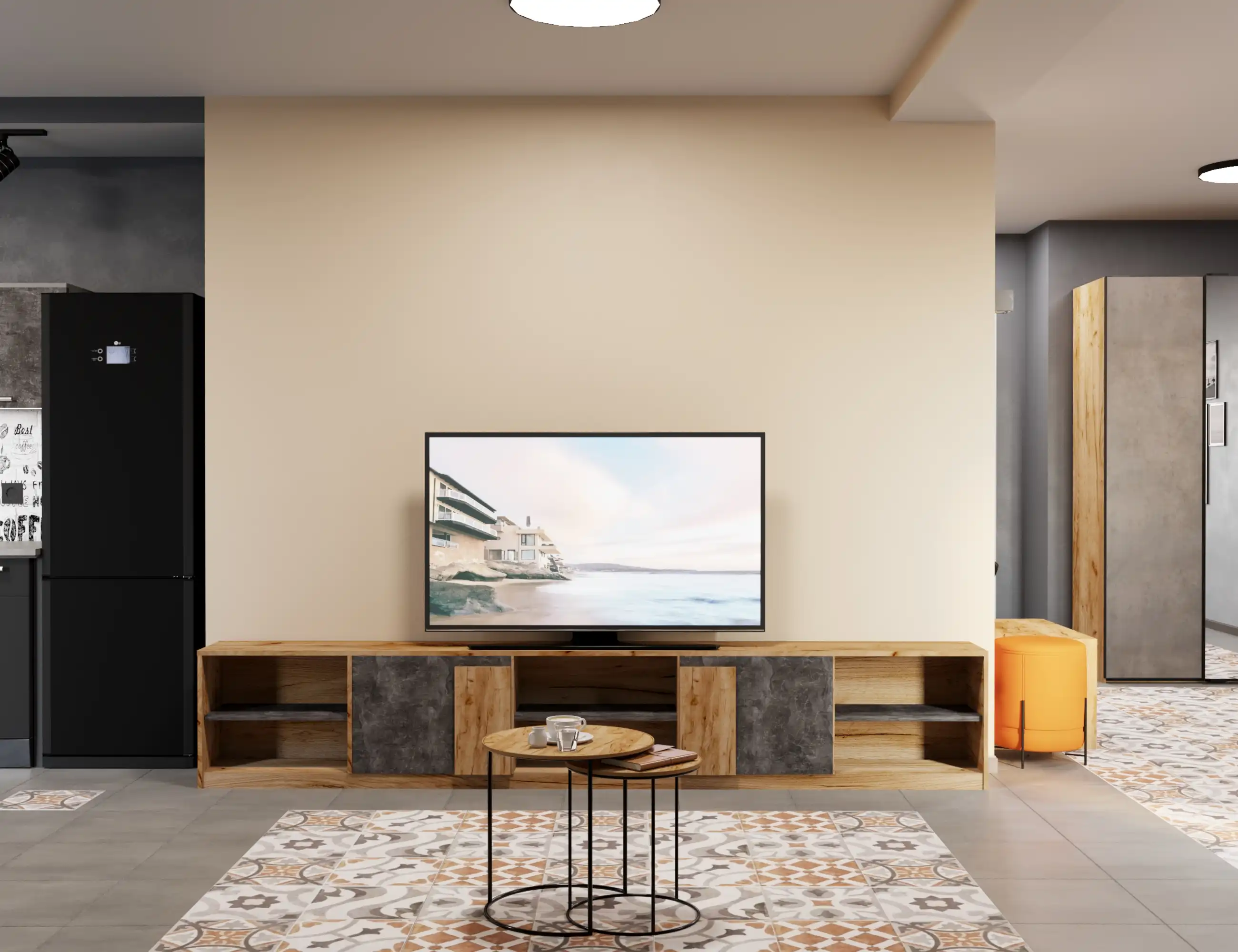  Трехкомнатный Apartment с кухней  с 4 балконами